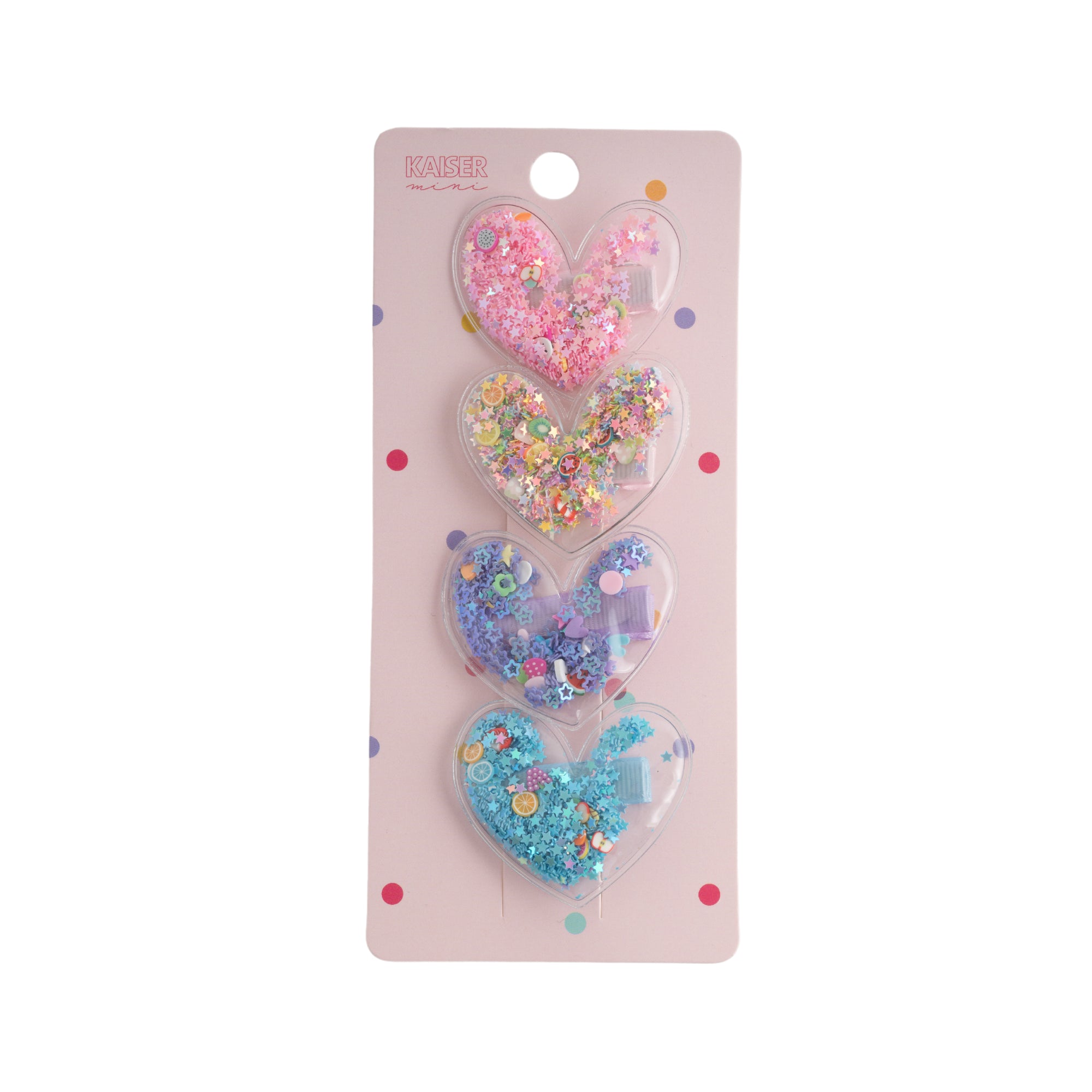 Kids 4pk Sprinkle Clip Set - RND HEART